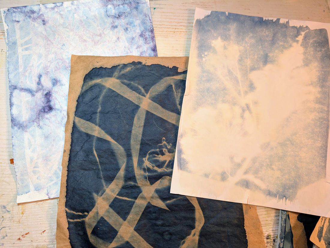 Cyanotype Trials: Paper, Clouds, and Happy Accidents