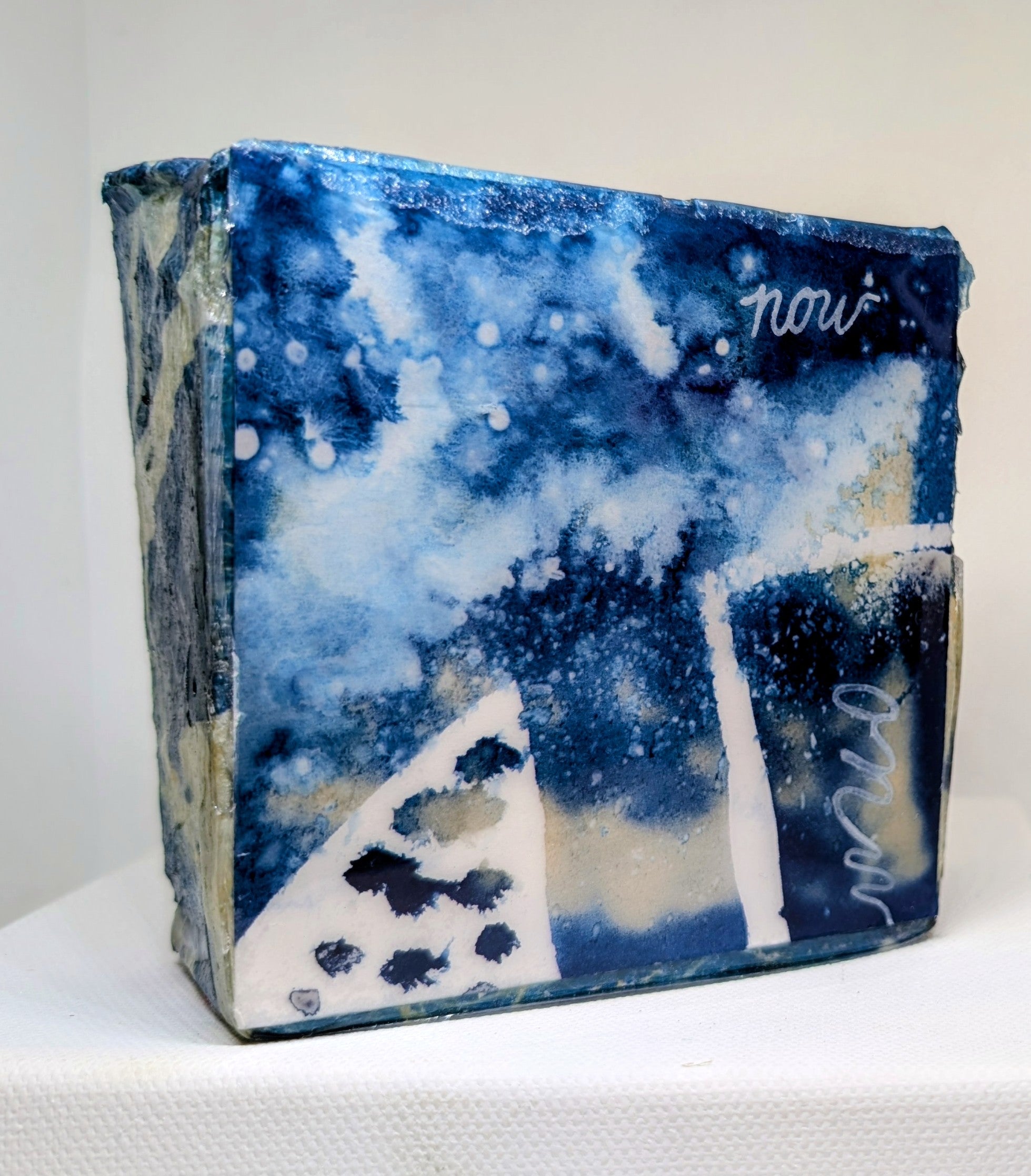 Resined cyanotype Zen block:  Now